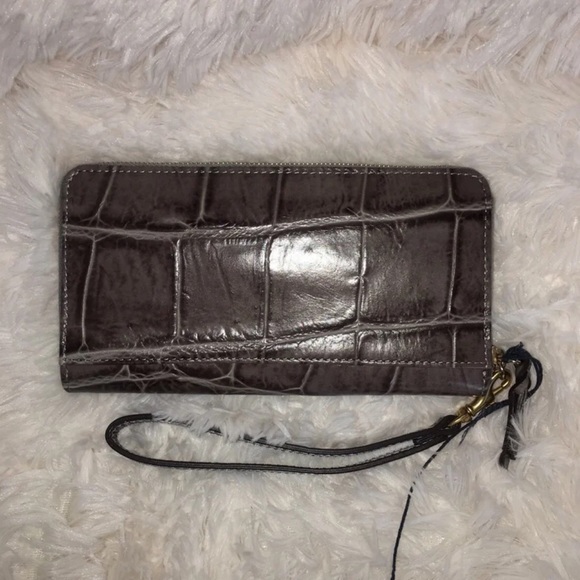 Dooney & Bourke NWOT Denison Croco Leather Cameron Satchel w/matching Wristlet - Picture 11 of 12